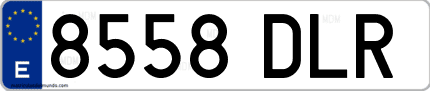 Ejemplo de matrícula de coche ordinaria 8558 DLR