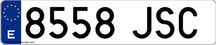 Ejemplo de matrícula española 8558 JSC