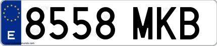 Ejemplo de matrícula española 8558 MKB