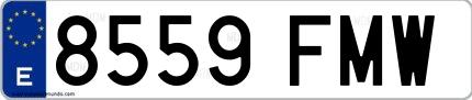 Ejemplo de matrícula española 8559 FMW