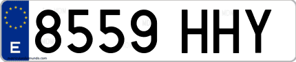 Ejemplo de matrícula de coche ordinaria 8559 HHY