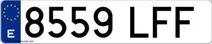 Ejemplo de matrícula española 8559 LFF
