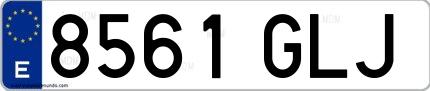 Ejemplo de matrícula española 8561 GLJ