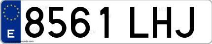 Ejemplo de matrícula española 8561 LHJ