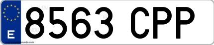 Ejemplo de matrícula española 8563 CPP