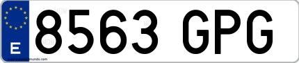 Ejemplo de matrícula española 8563 GPG