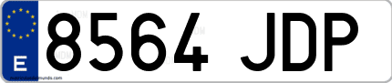 Ejemplo de matrícula de coche ordinaria 8564 JDP