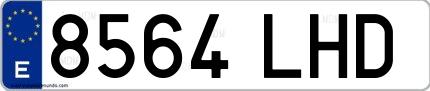 Ejemplo de matrícula española 8564 LHD