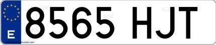 Ejemplo de matrícula española 8565 HJT
