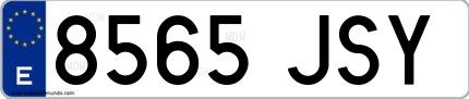 Ejemplo de matrícula española 8565 JSY