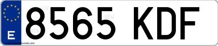 Ejemplo de matrícula española 8565 KDF