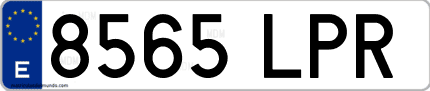 Ejemplo de matrícula de coche ordinaria 8565 LPR