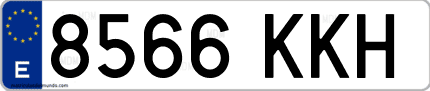 Ejemplo de matrícula de coche ordinaria 8566 KKH