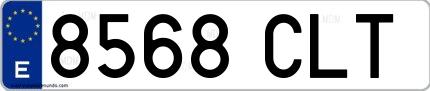Ejemplo de matrícula española 8568 CLT