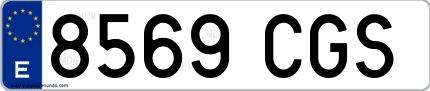 Ejemplo de matrícula española 8569 CGS