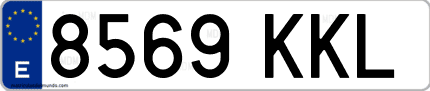 Ejemplo de matrícula de coche ordinaria 8569 KKL