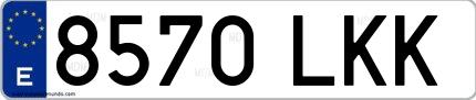 Ejemplo de matrícula española 8570 LKK
