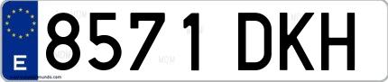 Ejemplo de matrícula española 8571 DKH