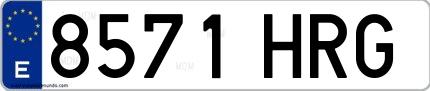 Ejemplo de matrícula española 8571 HRG