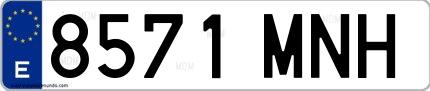 Ejemplo de matrícula española 8571 MNH