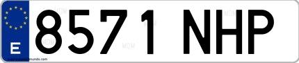 Ejemplo de matrícula española 8571 NHP