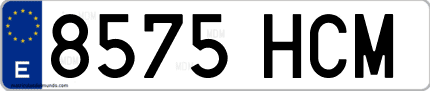Ejemplo de matrícula de coche ordinaria 8575 HCM