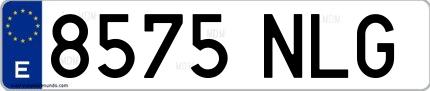 Ejemplo de matrícula española 8575 NLG