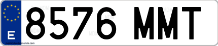 Ejemplo de matrícula de coche ordinaria 8576 MMT