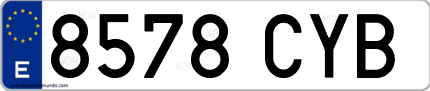 Ejemplo de matrícula de coche ordinaria 8578 CYB