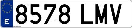 Ejemplo de matrícula española 8578 LMV