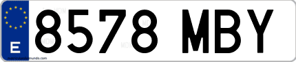 Ejemplo de matrícula de coche ordinaria 8578 MBY