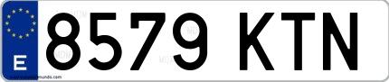 Ejemplo de matrícula española 8579 KTN