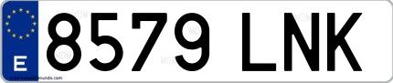 Ejemplo de matrícula española 8579 LNK