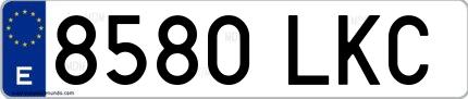 Ejemplo de matrícula española 8580 LKC