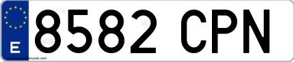 Ejemplo de matrícula española 8582 CPN