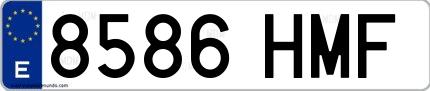 Ejemplo de matrícula española 8586 HMF