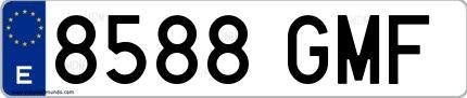 Ejemplo de matrícula española 8588 GMF