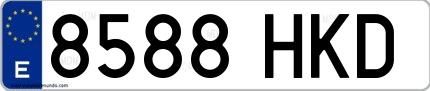 Ejemplo de matrícula española 8588 HKD