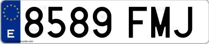 Ejemplo de matrícula española 8589 FMJ