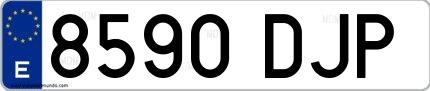 Ejemplo de matrícula española 8590 DJP