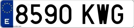 Ejemplo de matrícula española 8590 KWG