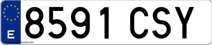 Ejemplo de matrícula española 8591 CSY