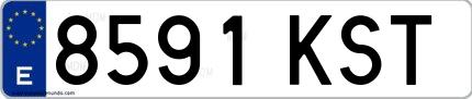 Ejemplo de matrícula española 8591 KST