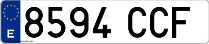 Ejemplo de matrícula española 8594 CCF