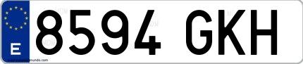 Ejemplo de matrícula española 8594 GKH