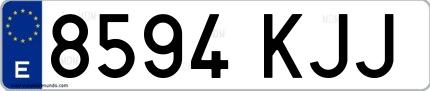 Ejemplo de matrícula española 8594 KJJ
