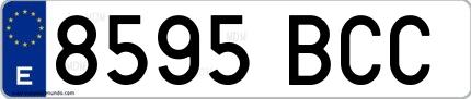 Ejemplo de matrícula española 8595 BCC