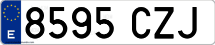 Ejemplo de matrícula de coche ordinaria 8595 CZJ