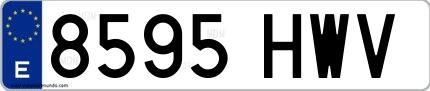 Ejemplo de matrícula española 8595 HWV