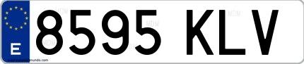 Ejemplo de matrícula española 8595 KLV
